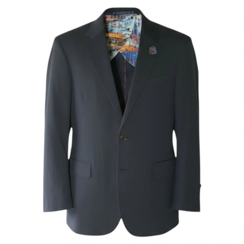 🎨 Robert Graham 40R Statement Blazer 🧠 Art Lined Julian Notch Lapel Boss Jacket